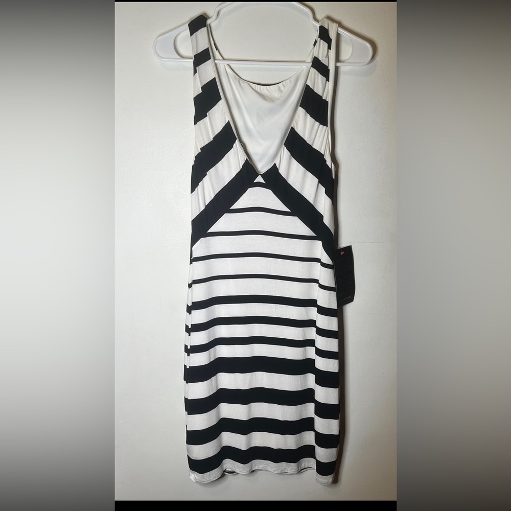 Bebe black and white striped dress size Large - Picture 3 of 5